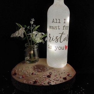 All i want for Christmas is You Light Up Bottle