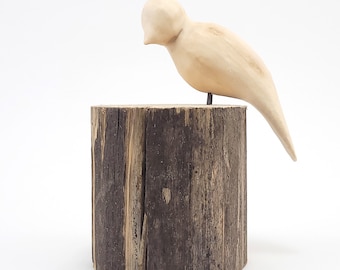 Painted, Wooden Bird, Handmade sculpture, Statue Decorative for home and gift for bird lover,