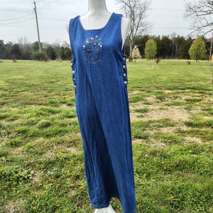 white christmas dresses Vintage 90s Denim Teacher Dress with Angel Applique – Shopexile main image 0