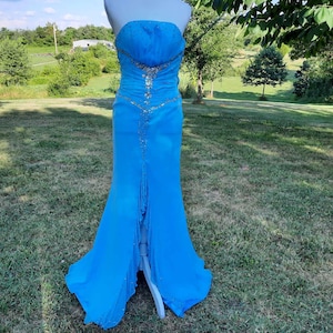 women's light blue winter princess dress Fairytale Light Blue Tiered Tulle Princess Prom Dress