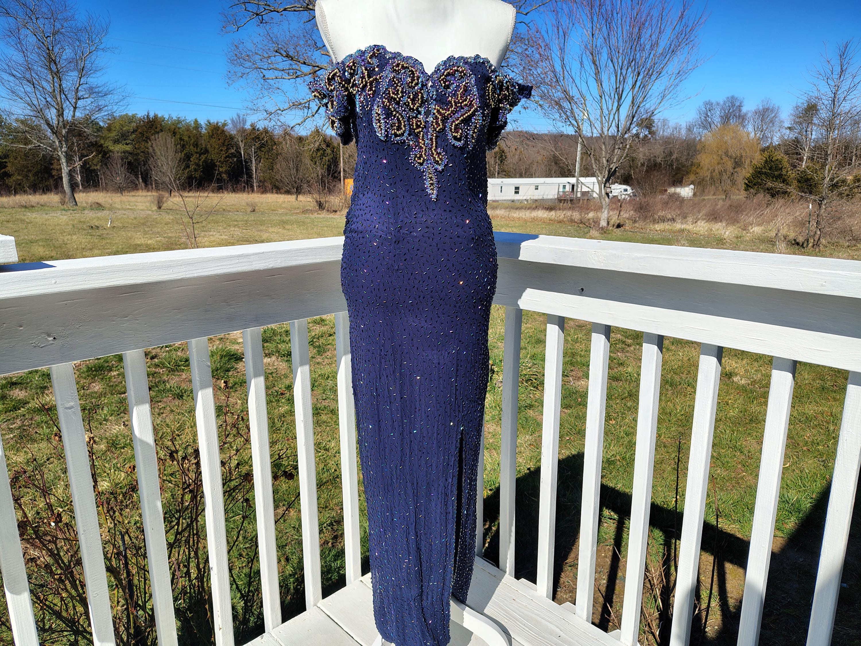 navy blue dress for baby girl Elegant Vintage 90s Prom Dress Black Red Formal Evening Party Gowns Maxi Dress Split Side main image 1