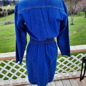 1980s blue denim western funky dress fall image 4