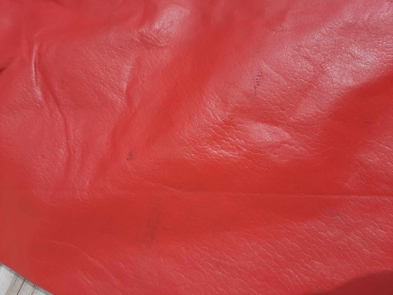 1980s red hot leather skirt vintage - image 4