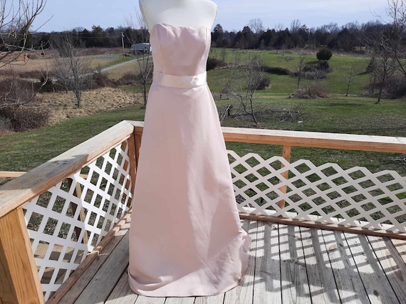 1990s-Y2K pastel light pink prom dress, wedding, … - image 1