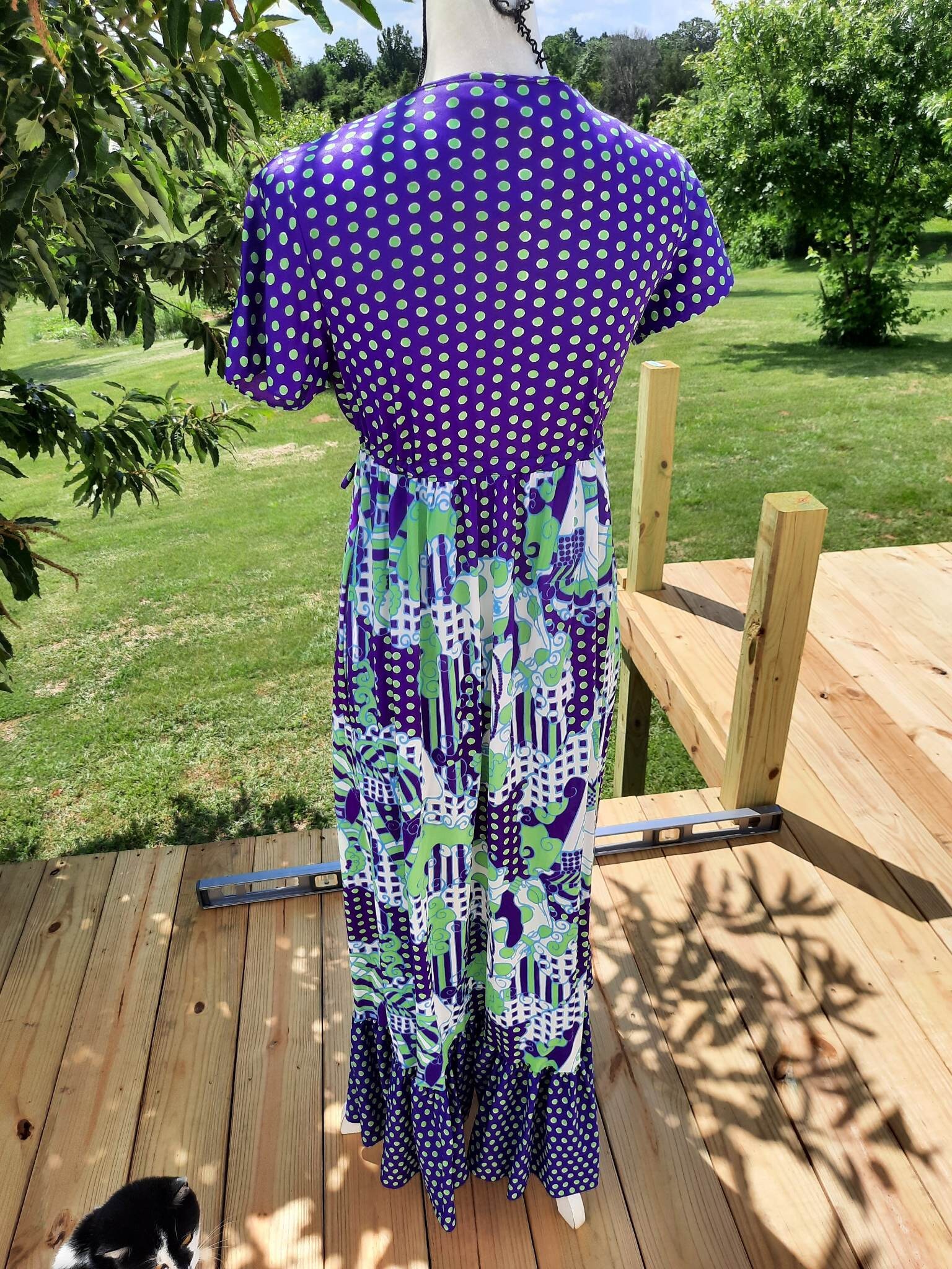 Funky 1970s Lingerie Robe Summer Wrap Dress Polka Dot - Etsy