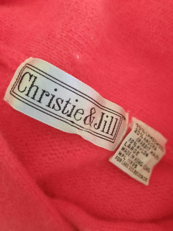 Red/Pink vintage 1990Christie&Jill Lambswool, ang… - image 4
