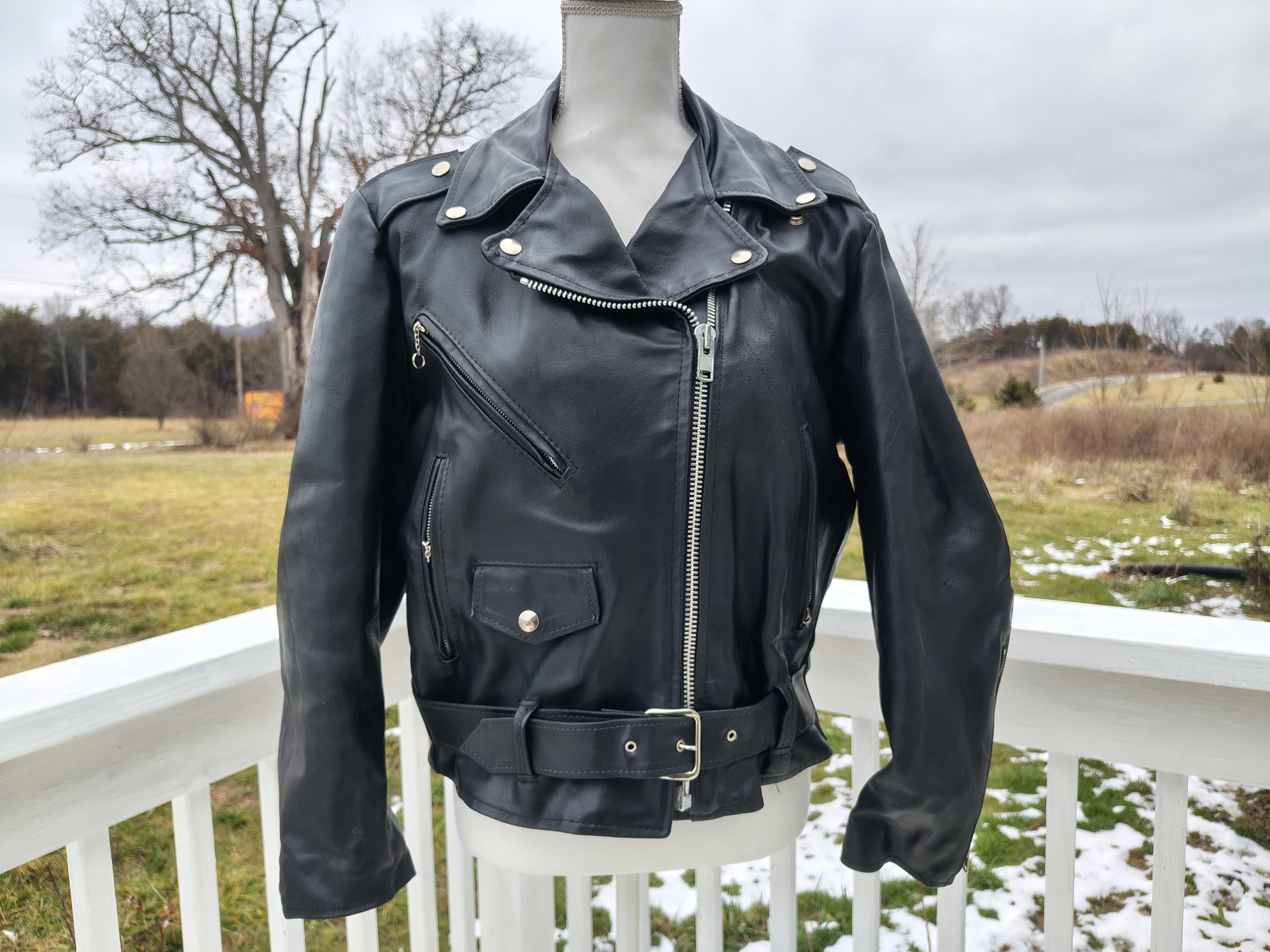 Grunge Leather Jacket - Etsy