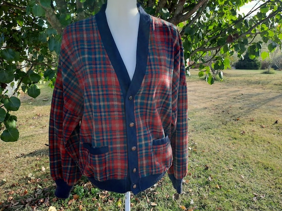 1990s-Y2K Pendleton Christmas plaid green and red… - image 1