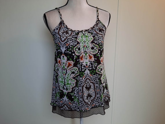 Y2K floral paisley summer spring vacation tank to… - image 1