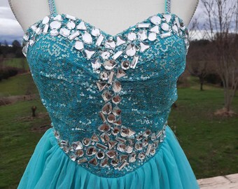 Light Blue Blondie Nites Rhinestone Sequin Mini Prom Dress Light Blue Blondie Nites Rhinestone Sequin Mini Prom Dress