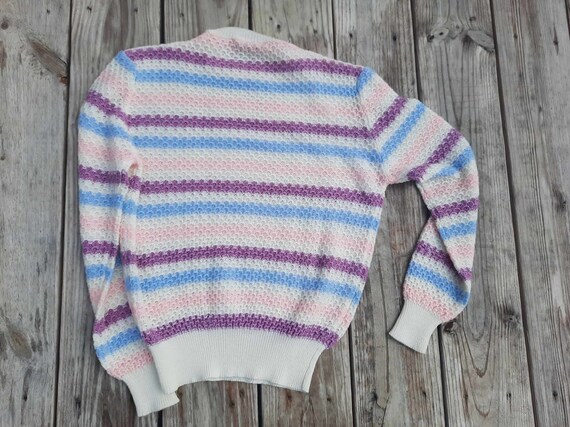 1970s-1980s pastel white, purple, blue and pink s… - image 2