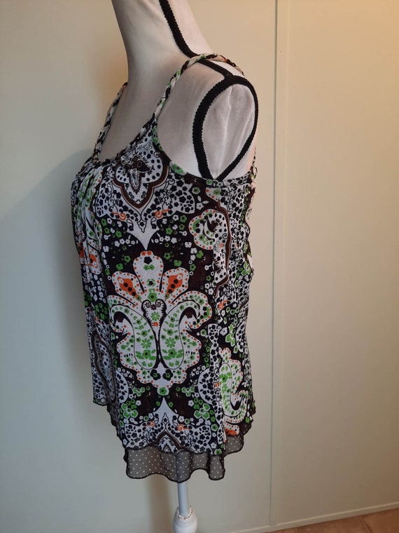 Y2K floral paisley summer spring vacation tank to… - image 2
