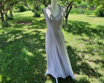 Gray formal bridesmaid maxi dress halter, Halloween costume, cosplay, dance, prom