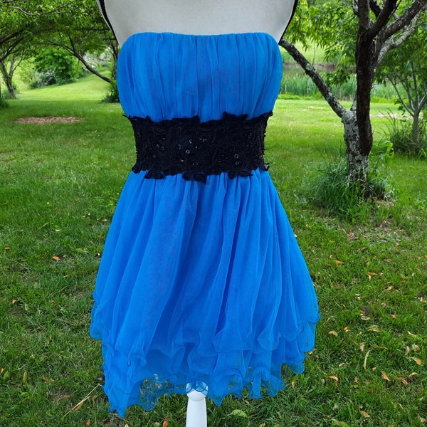Blue Black Dress Etsy