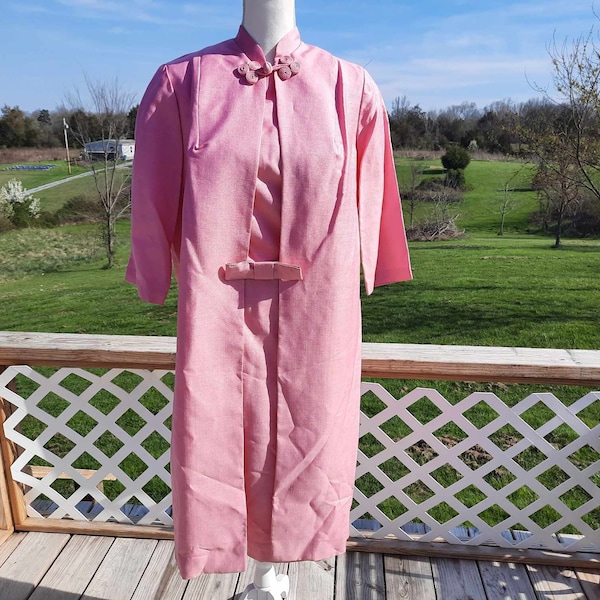 1960s stunning two-piece pink deadstock dress and coat