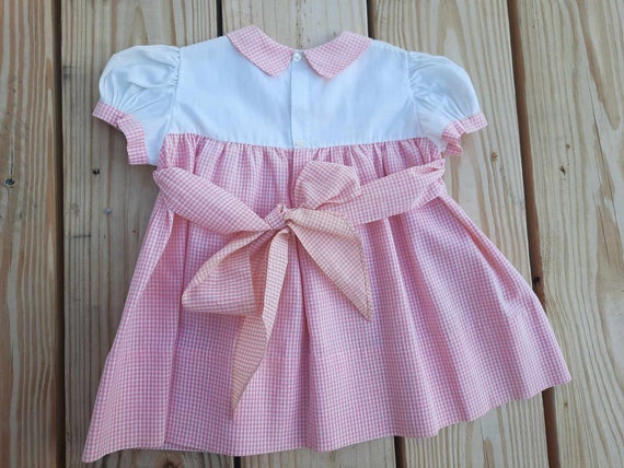 1960s pink gingham cherry print spring summer bab… - image 2