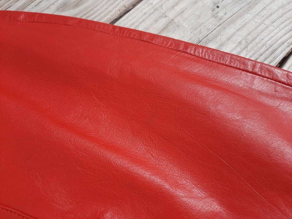 1980s red hot leather skirt vintage - image 5