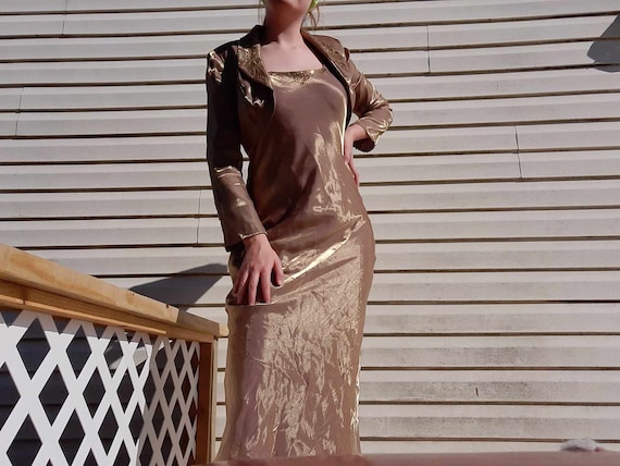 Gorgeous 1990s-y2k Alex Evenings Petite Shiny Gold Jacket With Matching  Bolero Jacket Beaded Pleated Formal. Dance, Homecoming, Prom - Etsy