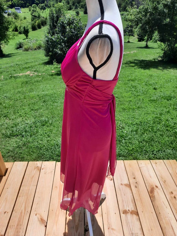 Y2K hot pink beaded date night dance dress formal… - image 3