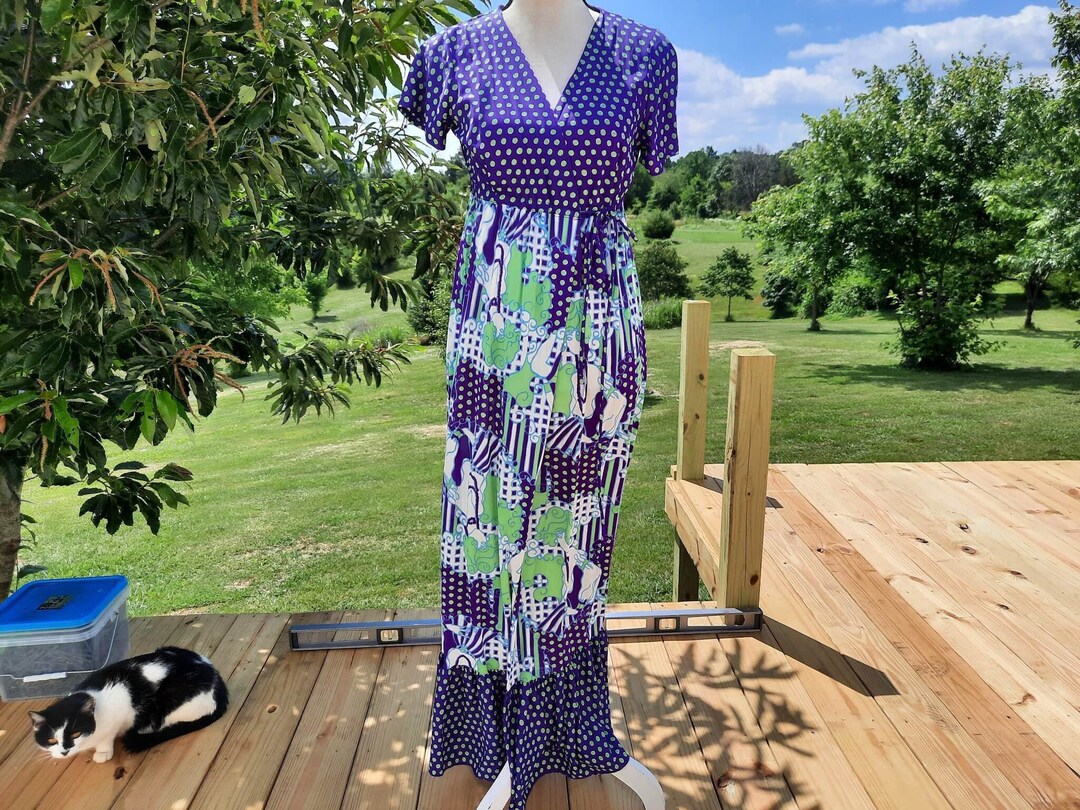 Funky 1970s Lingerie Robe Summer Wrap Dress Polka Dot - Etsy