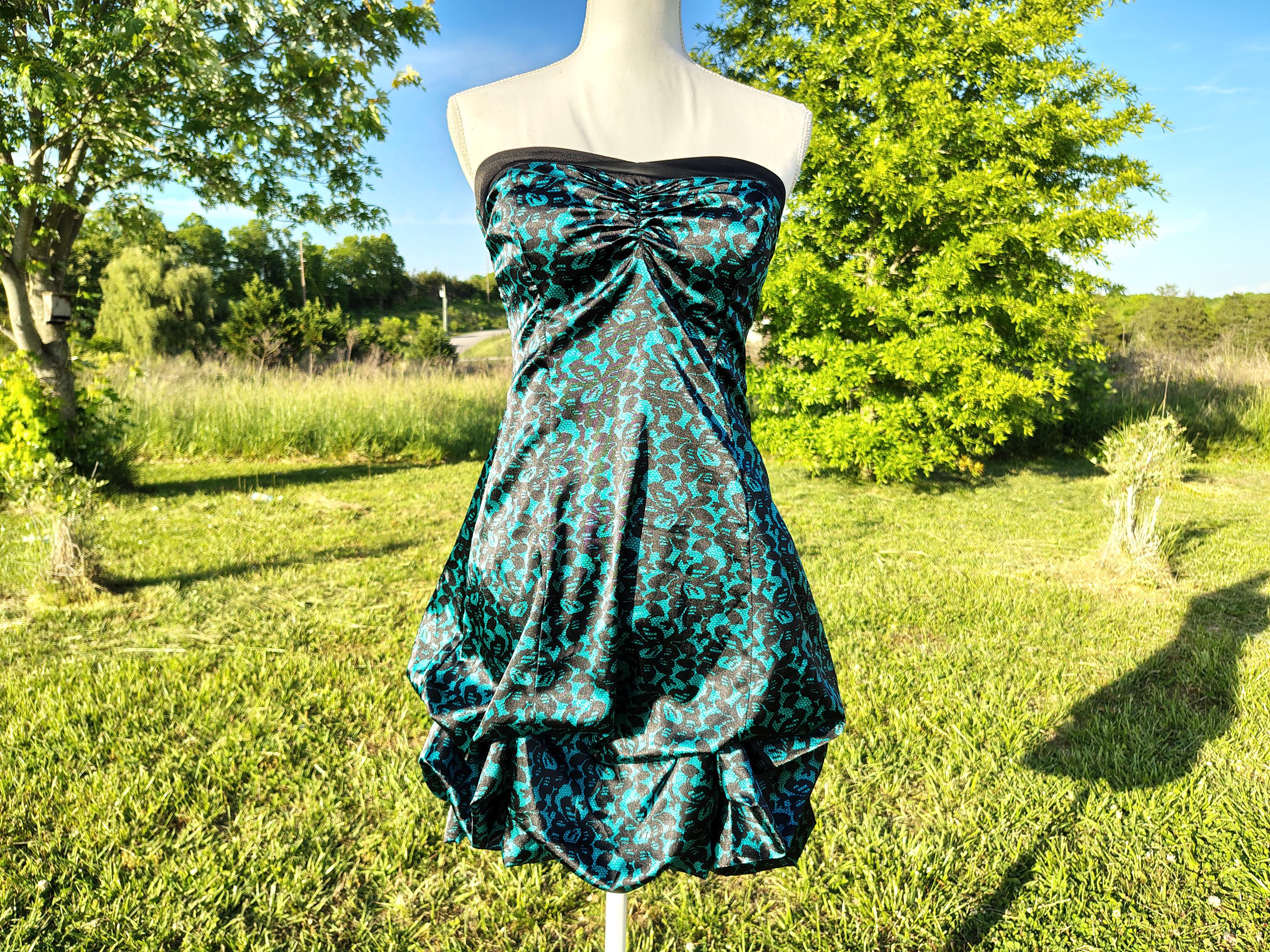 teal and black prom dress La Femme Dress 32843 main image 1