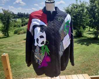 1980s funky Panda shiny jacket coat