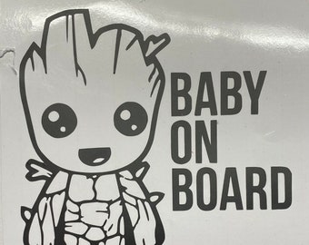 Autocollant Voiture Bébé à bord Groot Baby on Board car Sticker Aufkleber Auto 