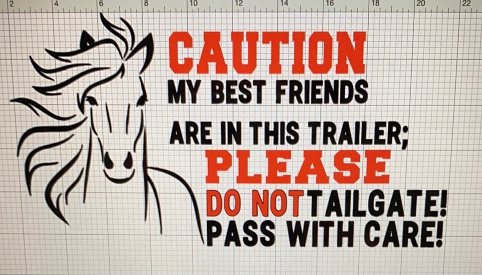 Caution Horse Trailer Vinyl Decal Etsy