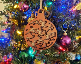 Bronze and Natural Wood Color Ornament, Gift for Family, Holiday Season, SEE DESCRIPTION