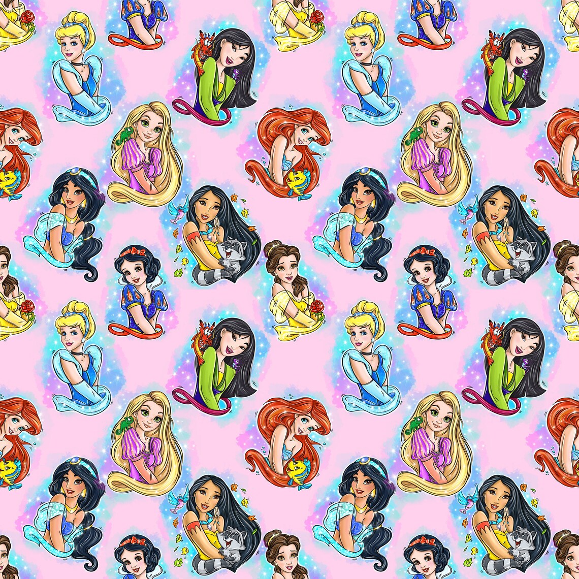 Princess Mashup Seamless Pattern - Etsy