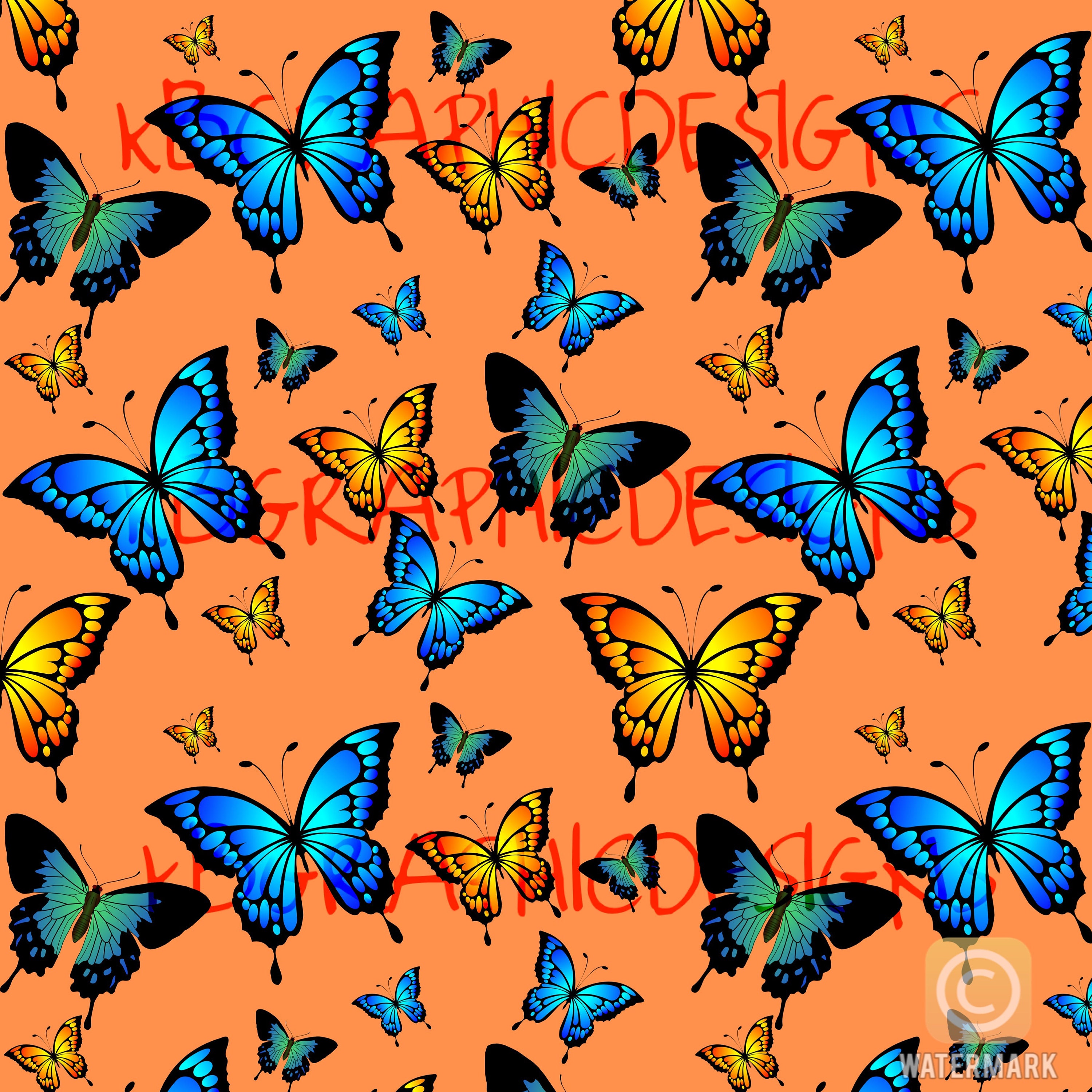 Butterfly Seamless Pattern - Etsy
