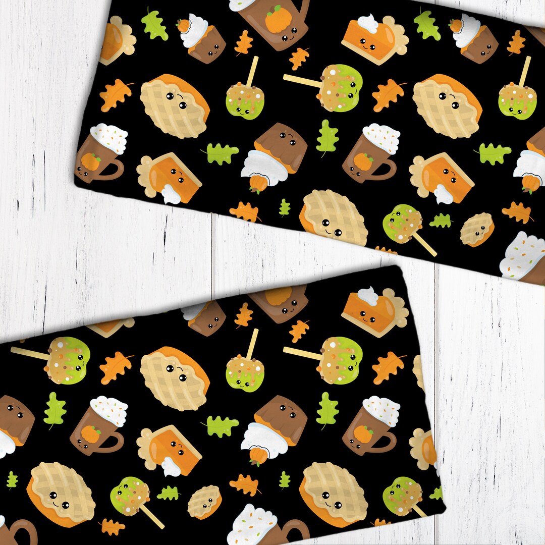 Black Fall Snacks Seamless Pattern - Etsy
