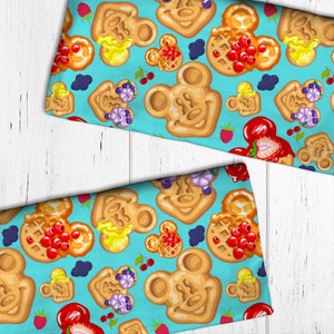 Blauwe Mickey wafel naadloze patroon