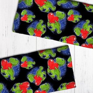 Dino Valentines Day Seamless Pattern