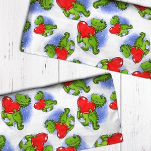 Dino Valentines Day Seamless Pattern