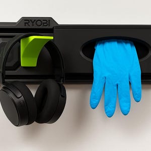 Glove & Earmuff Holder for Ryobi LINK™ – Perfect for Woodshops - Miter Saw Stations