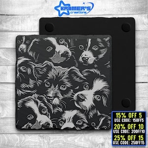 Laser Ready 3 Bunch Of Puppies Coaster Engraving- Digital JPG, PNG, SVG File