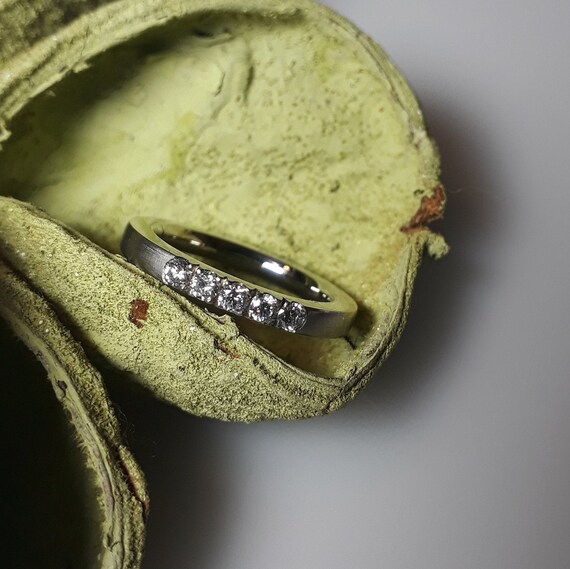 Bague palladium avec 5 diamants taille brillant Etsy France