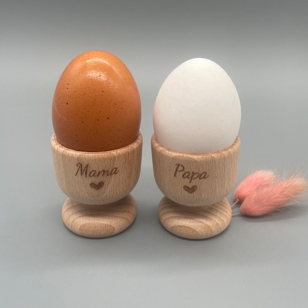 Eierbecher personalisiert aus Holz, Ostern