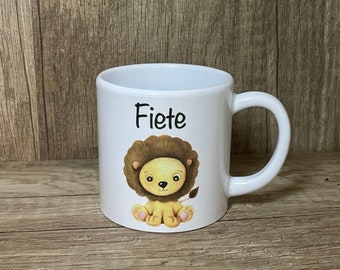 Kinderbecher personalisiert, Kunstofftasse, Löwe