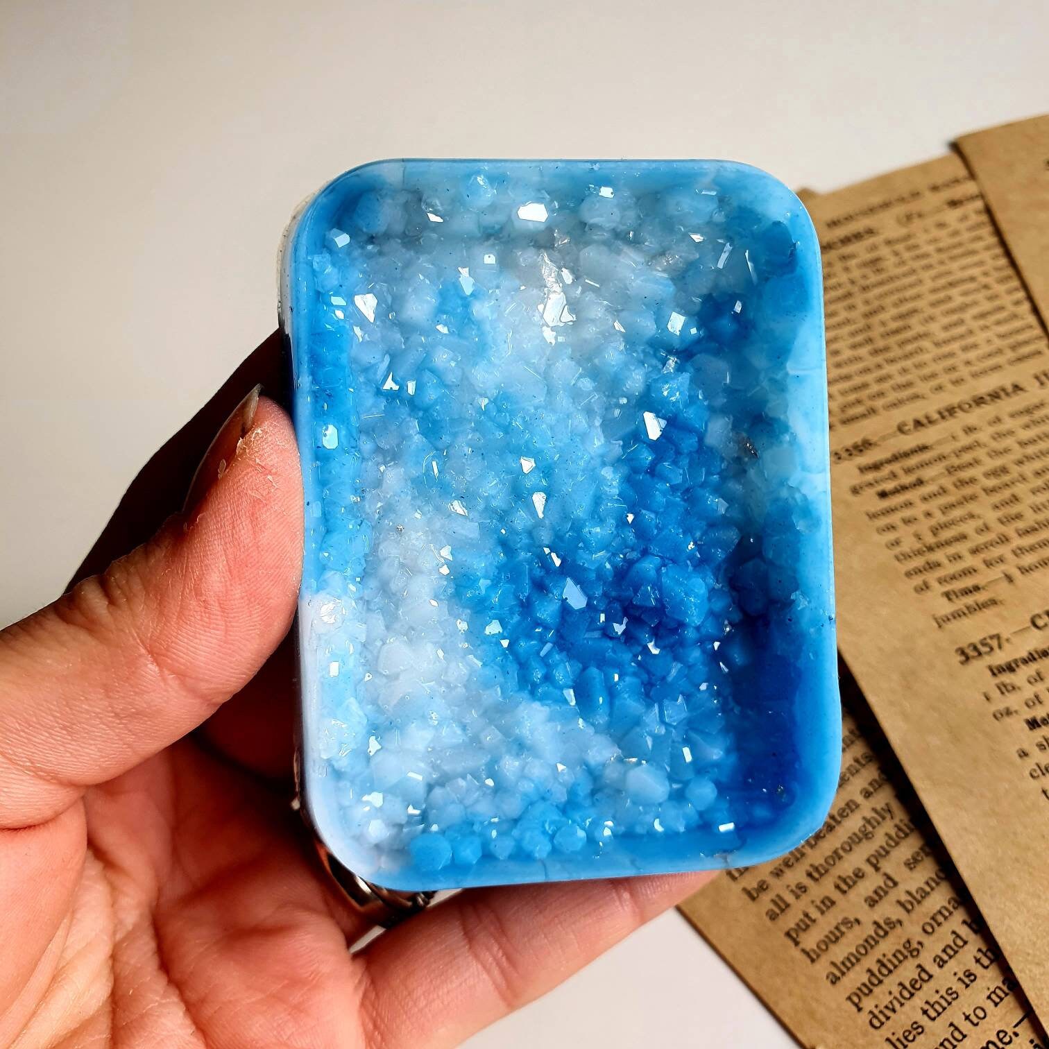 Kleine blaue und Silberne Kristall Schmuck Tablett Tablett für | Etsy