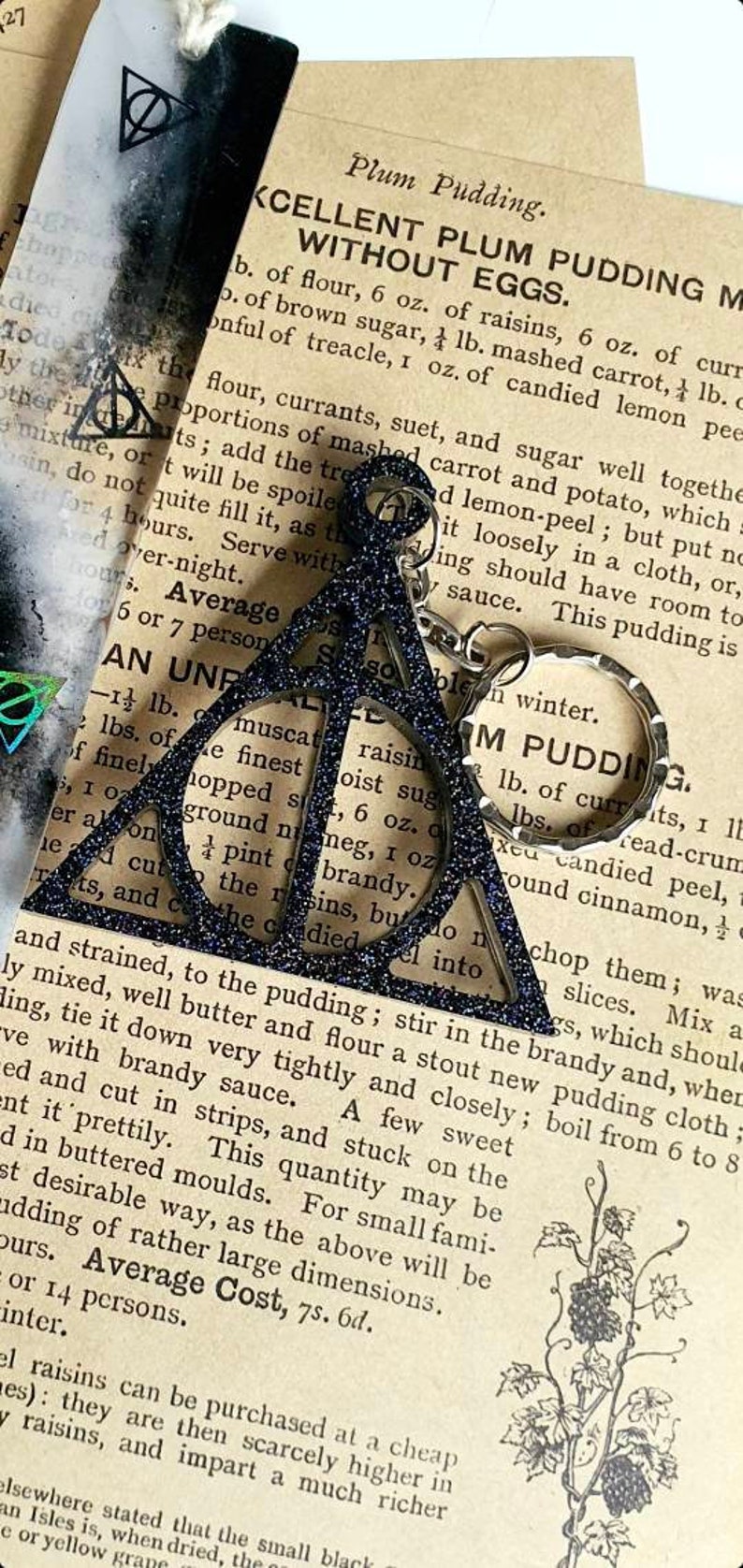 Resin Deathly hallows bookmark and keychain