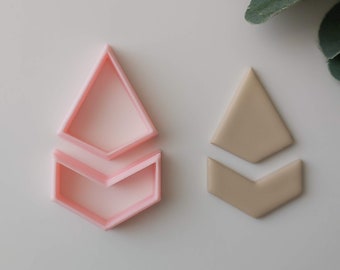 Chevron Clay Cutter Set: Long Diamond Polymer Clay Tools