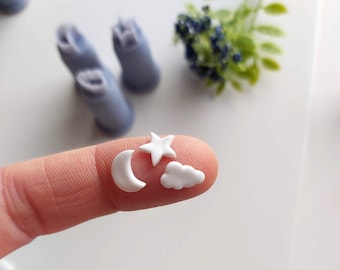 Moon Star & Cloud Set of 3 Mini Clay Cutter / Polymer Clay Cutters / Micro Cutters / Earring Making / Clay Tools
