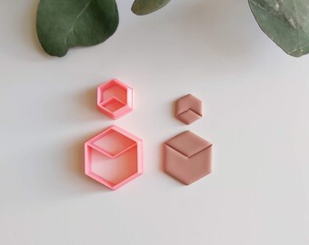 Embossed Hexagon Polymer Clay Cutters: Earring & Jewelry Making