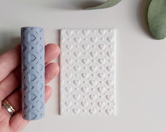 Petite Hearts Clay Texture Roller: Polymer Clay Earring Tool