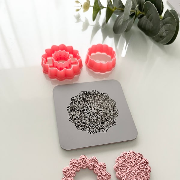 Ornate Flower #1 Texture Mat⎥Polymer Clay Tools⎥Earring Making⎥Hand Roller⎥Clay Texture Tool⎥Jewellery Tools