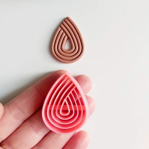 Embossed Teardrop 2 with cutout Clay Cutter / Polymer Clay Cutters / Jewellery Tools / Earring Making / Clay Tools