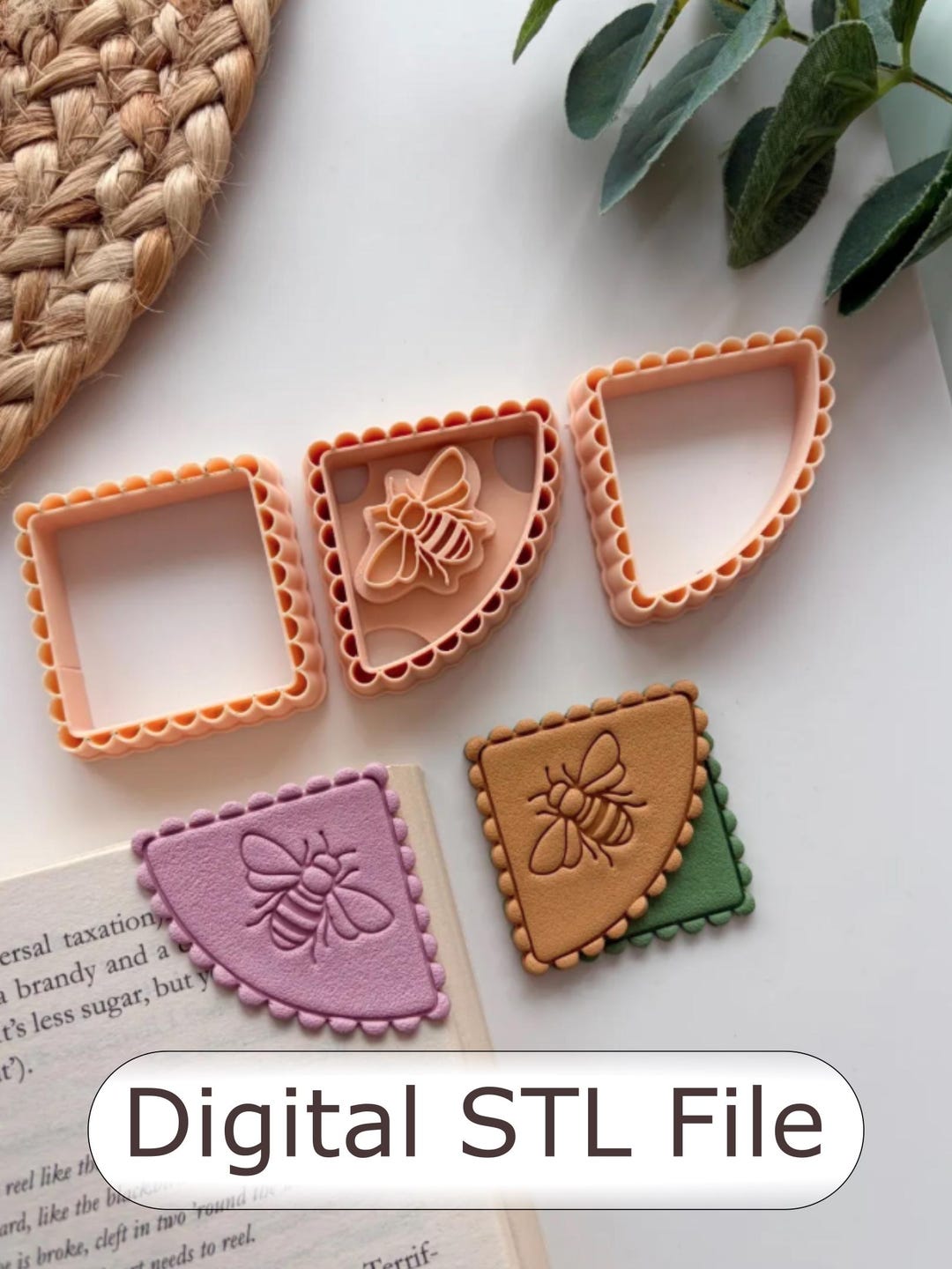 Lace Bee Corner Bookmark Polymer Clay Cutter - Digital STL File - Etsy