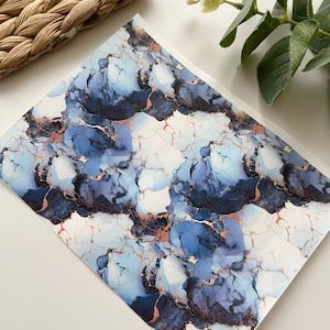 Carta per trasferimento immagini grigio blu con inchiostro alcolico (1 foglio) B17-5 / Strumenti di argilla polimerica / Gioielli / Creazione di orecchini / Strumenti di argilla / Floreale